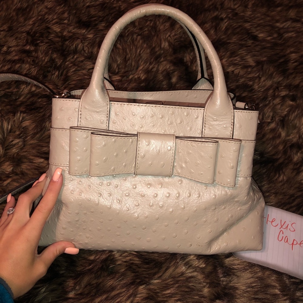 KATE SPADE CHARM CITY OSTRICH WITH BOW